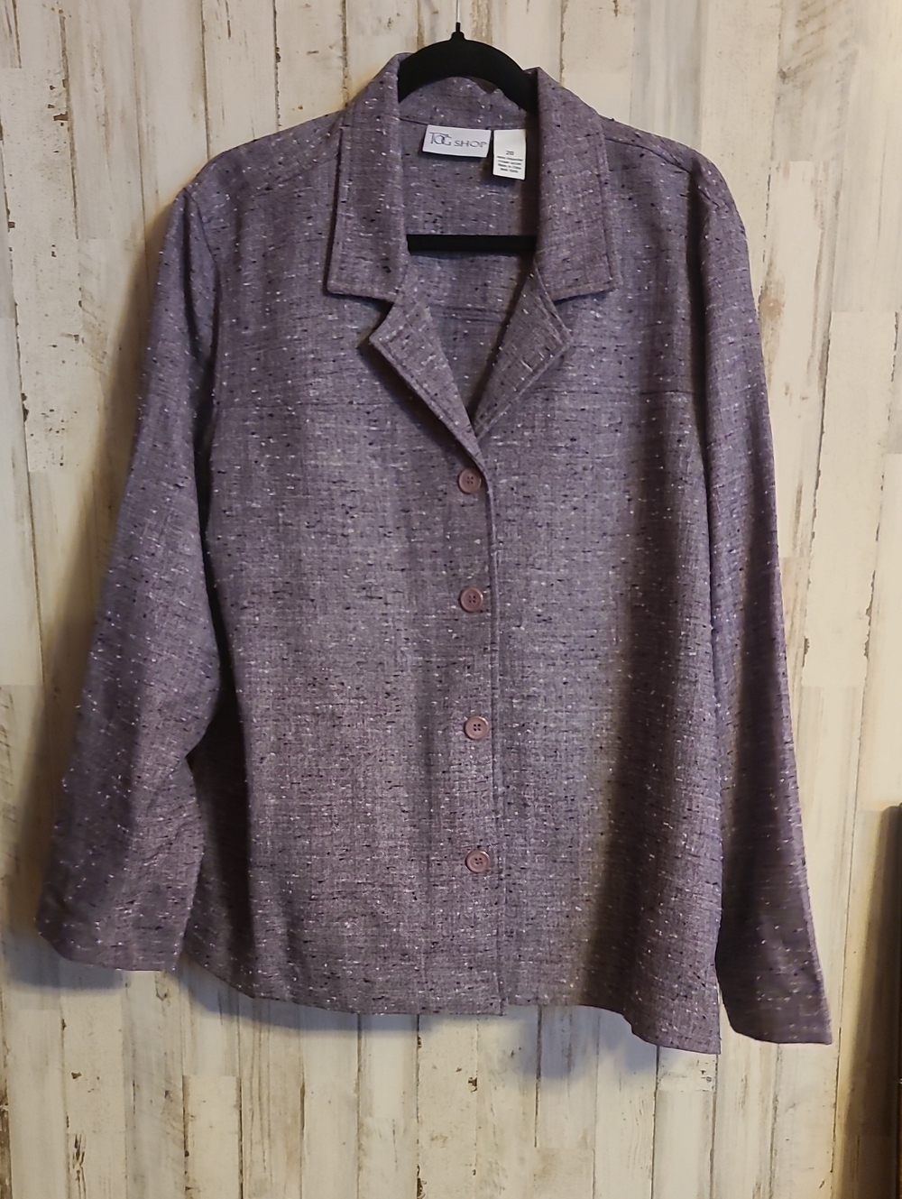 THE TOG SHOP Purple Tweed Button-Front Jacket